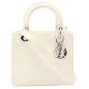 Dior Lady Dior Leather Handbag White