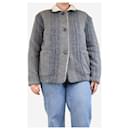 Grey and blue check fleece-lined jacket - size M - Autre Marque