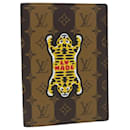 LOUIS VUITTON Stripe NIGO Quverture Carnet Cover Brown Black GI0720 Auth 38082S - Louis Vuitton