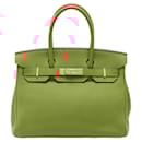 Hermes Togo Birkin 30 Handbag Orange Gold Hardware Stamp □R (2014) - Hermès
