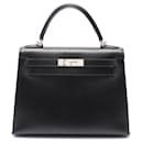 Hermes Box Calf Kelly 2way Bag 28 Silver Hardware Stamp J (2006) - Hermès
