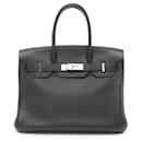 Hermes Taurillon Clemence Birkin 30 Handbag Black Silver Hardware Stamp I (2005) - Hermès