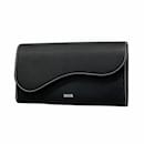 Christian Dior Black Leather Long Wallet