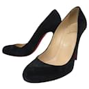 CHRISTIAN LOUBOUTIN FIFI PUMPS 37 IN BLACK SUEDE DEER SHOES - Christian Louboutin