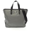 Prada Nylon Saffiano Leather Tote Bag
