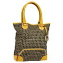 FENDI Zucca Canvas Hand Bag Beige Gold Auth 118014 - Fendi