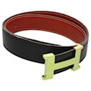 HERMES Constance Belt Leather 29.9"" Black Auth 117652 - Hermès