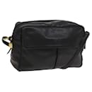 LOEWE Anagram Shoulder Bag Leather Black Gold Auth 117487 - Loewe