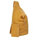 LOEWE Anagram Shoulder Bag Leather Yellow Gold Auth sw289 - Loewe