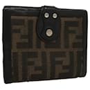 Portefeuille en toile Zucca FENDI noir marron Auth ar13376 - Fendi