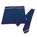 Conjunto de gravata em seda e algodão azul marinho Louis Vuitton