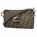 Fendi Brown Nylon Canvas Shoulder Bag