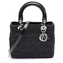 Dior Denim Leather Lady Dior 2way Bag - Christian Dior