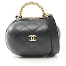 Chanel Lambskin Matelasse Top Handle 2way Shoulder Bag AS3066