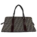 Fendi Zucca Canvas Leather Handbag