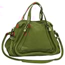Chloe Paraty Hand Bag Leather 2way Brown Gold Auth sw298 - Chloé
