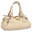 Chloe Paddington Hand Bag Leather Beige Gold Silver Auth 118204 - Chloé