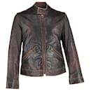 Dolce & Gabbana Biker Jacket in Brown Leather