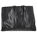 Balenciaga Large Barbes East West Tote Bag in Black Lamb Leather