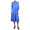 Blue linen tiered midi dress - size XS - Autre Marque