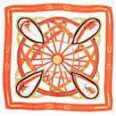 Orange patterned silk scarf - Hermès