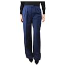 Blue wool-blend straight-leg trousers - size M - Autre Marque