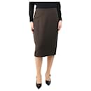 Brown crepe midi skirt - size UK 10 - Autre Marque