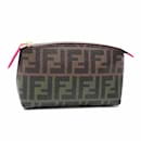 Fendi Pouch Zucca Women's Brown Pink PVC Leather