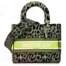 Dior Brown Mizza Medium Embroidered Velvet Leopard Lady D Lite