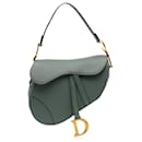 Dior Green Grained Calfskin Saddle Bag