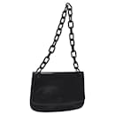 PRADA Chain Shoulder Bag Leather Black Auth sw305 - Prada