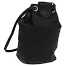 LOEWE Anagram Shoulder Bag Leather Black Gold Auth 117544 - Loewe