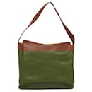 LOEWE Anagram Shoulder Bag Leather Brown Auth 117590 - Loewe