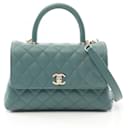Chanel Caviar Skin Coco Handle Flap Handbag A92990