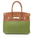 Hermes Taurillon Clemence Birkin 30 Handbag Gold Silver Hardware Stamp O (2011) - Hermès