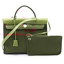 Hermes Toile Military Leather Herbag Zip PM Handbag XTS010AU Stamp X (2016) - Hermès
