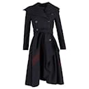 Alexander McQueen Double Breasted Coat in Navy Wool - Alexander Mcqueen
