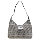 Fendi Gray Zucchino Canvas Shoulder Bag
