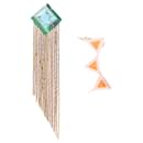 Fendi Gold Gold Plated Enamel Mismatched Drop Push Back Earrings