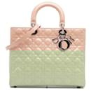 Dior Brown Large Patent Cannage Lady Dior