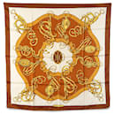 Hermès White Lift Profile Silk Scarf
