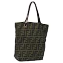 Sac à main en toile Zucca FENDI noir marron Auth 118346 - Fendi