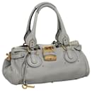 Chloe Paddington Hand Bag Leather Gray Gold Auth 118013 - Chloé