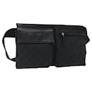 GUCCI GG Canvas Waist bag Black Silver 28566 Auth 117582 - Gucci