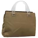 PRADA Hand Bag Nylon Khaki Silver Auth 117534 - Prada