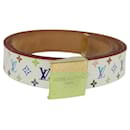 LOUIS VUITTON Monogram Multicolor Ceinture Carre Belt White M9270U LV Auth MY153 - Louis Vuitton