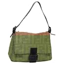 FENDI Mamma Baguette Shoulder Bag Leather Beige Auth 118073 - Fendi