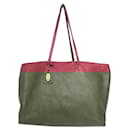 Fendi Selleria Bordeaux Leather Tote Bag