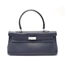 Sac Kelly épaule Hermes en bleu marine - Hermès