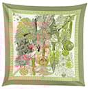 Hermès Green Les Legendes de L Arbre Pleated Silk Scarf